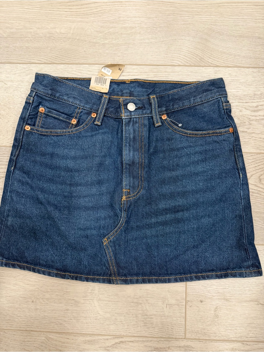Levi's Dark Blue Denim Mini Skirt with Copper Rivets